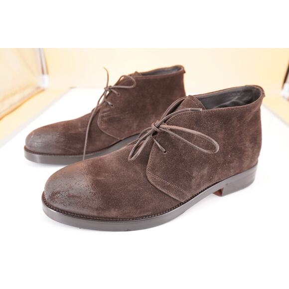 Canali Dark Brown Suede Chukka Hiking Boots Size 9 New Lace Up $645 Ankle main image 4